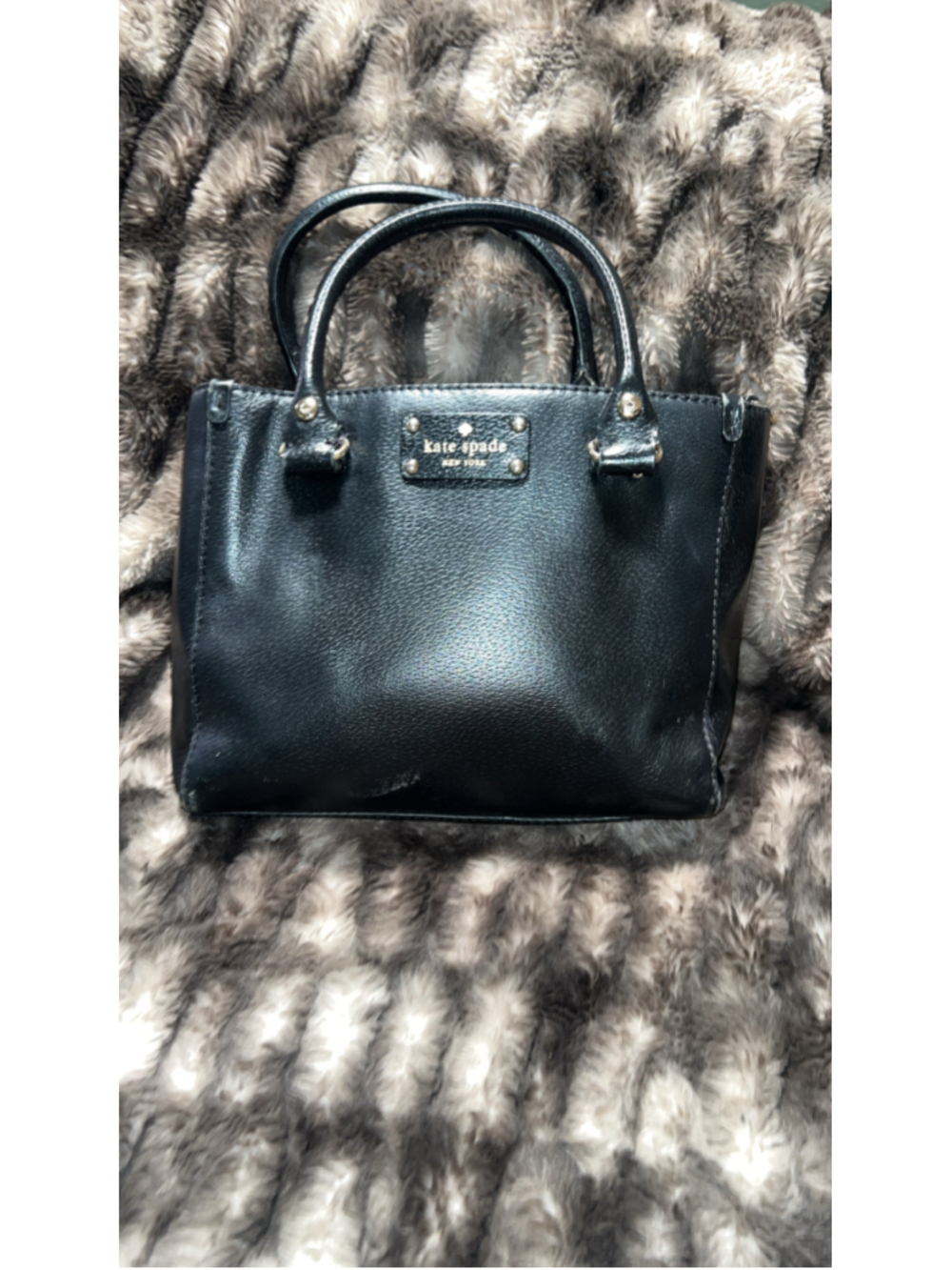 Women's Kate Spade Black Leather Satchel Handbag, One Size - Picture 2 of 9